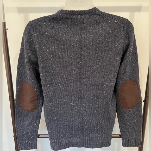 Men’s Frank & Oak Sweater with Elbow Patches | Navy Blue | Medium - Picture 2 of 6